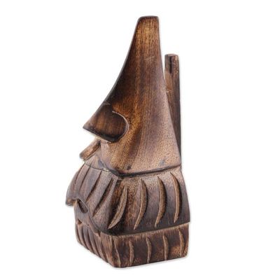 Alternate image for Whimsical Mustached Face Mango Wood Eyeglasses Holder Mustachio