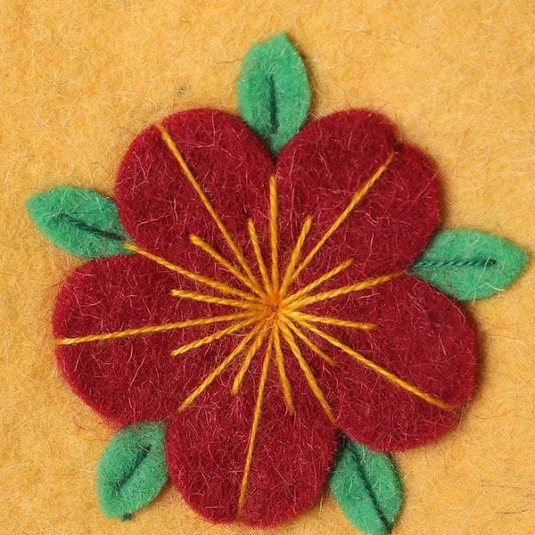 Alternate image for Set of 2 Handcrafted Yoga-Themed Wool Felt Mobile Cases Peaceful Vibes