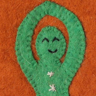 Alternate image for Set of 2 Handcrafted Yoga-Themed Wool Felt Mobile Cases Peaceful Vibes