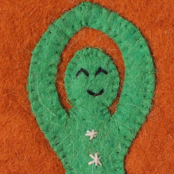 Alternate image for Set of 2 Handcrafted Yoga-Themed Wool Felt Mobile Cases Peaceful Vibes