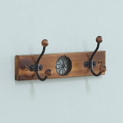 Alternate image for Floral Jali-Style Openwork Beech Wood and Iron Coat Rack Floral Majesty