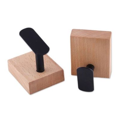 Alternate image for Modern Minimalist Steam Beech Wood Wall Hook Pair from India Minimalist Aid