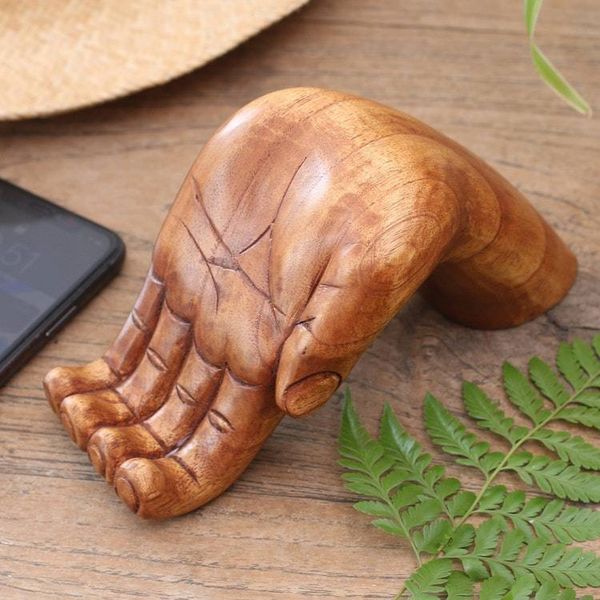 Alternate image for Hand Carved Jempinis Wood Phone Stand Take My Hand