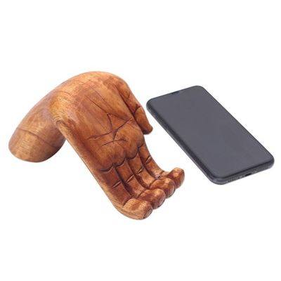 Alternate image for Hand Carved Jempinis Wood Phone Stand Take My Hand