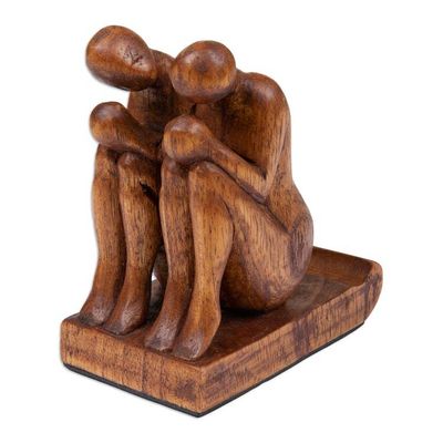 Alternate image for Hand-Carved Inspirational Jempinis Wood Phone Holder Best Brotherhood