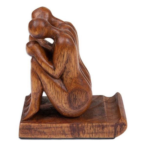 Alternate image for Hand-Carved Inspirational Jempinis Wood Phone Holder Best Brotherhood