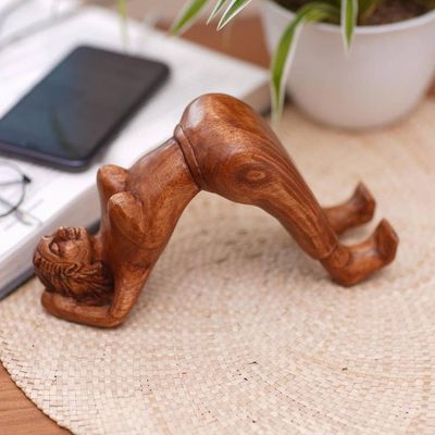 Alternate image for Hand Carved Phone Stand Morning Strength