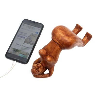 Alternate image for Hand Carved Phone Stand Morning Strength