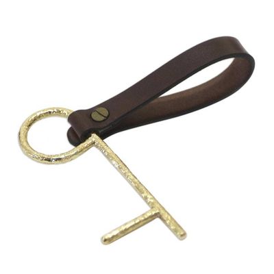 Alternate image for Brass No Touch Tool with Leather Lanyard Java Explorer