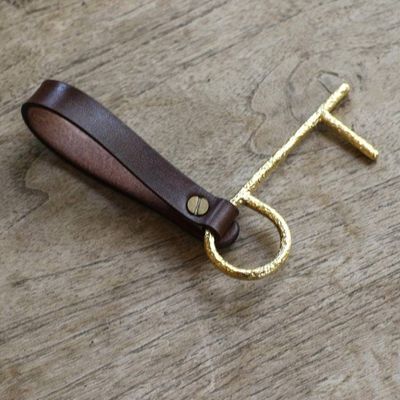 Alternate image for Brass No Touch Tool with Leather Lanyard Java Explorer