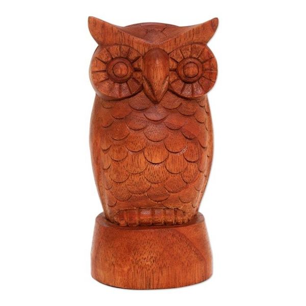 Alternate image for Owl-Shaped Jempinis Wood Eyeglasses Holder from Bali Wise Owl