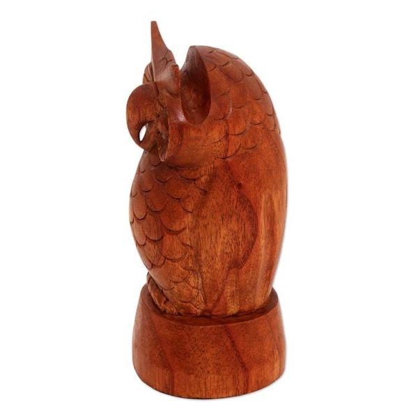 Alternate image for Owl-Shaped Jempinis Wood Eyeglasses Holder from Bali Wise Owl