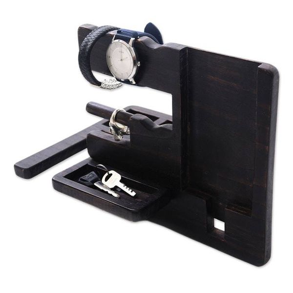 Alternate image for Handcrafted Rustic Wood Organizer from Bali Singaraja Brown
