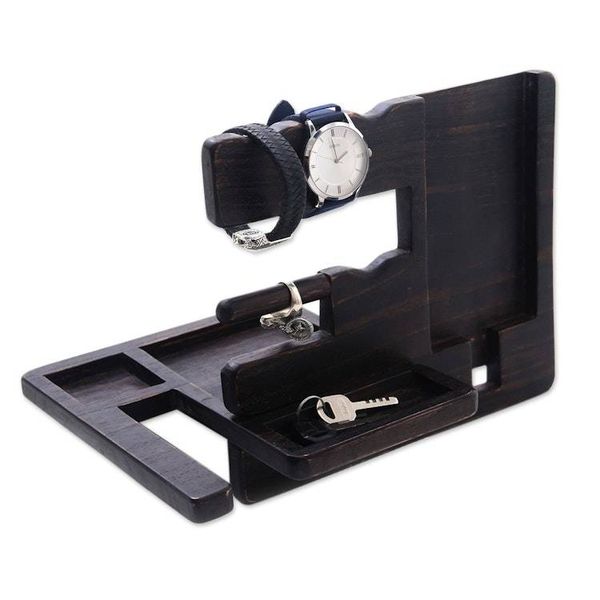 Alternate image for Handcrafted Rustic Wood Organizer from Bali Singaraja Brown