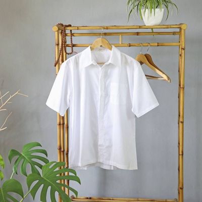 Alternate image for Mens White Embroidered Cotton Shirt White Barong