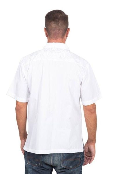 Alternate image for Mens White Embroidered Cotton Shirt White Barong