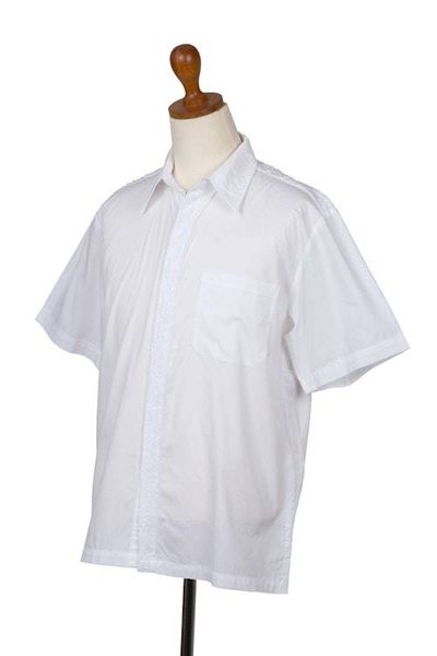 Alternate image for Mens White Embroidered Cotton Shirt White Barong