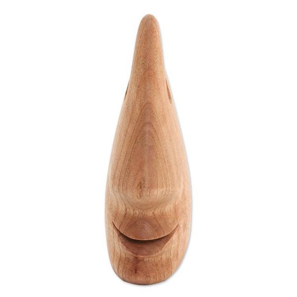 Alternate image for Whimsical Brown Hand Carved Wood Face Eyeglasses Holder Nosing Around
