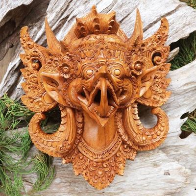 Alternate image for Hand Carved Suar Wood Eagle Garuda Mask from Bali Mighty Eagle Garuda