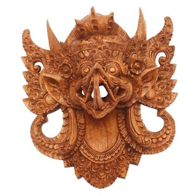 Alternate image for Hand Carved Suar Wood Eagle Garuda Mask from Bali Mighty Eagle Garuda