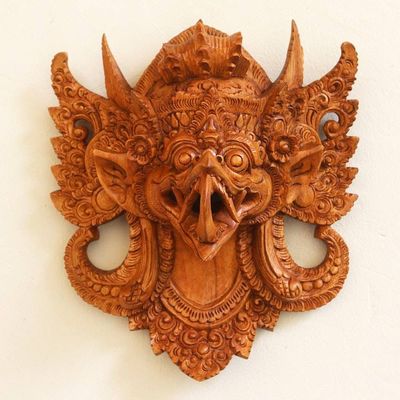 Alternate image for Hand Carved Suar Wood Eagle Garuda Mask from Bali Mighty Eagle Garuda