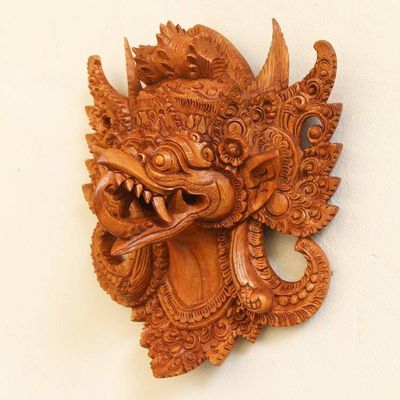 Alternate image for Hand Carved Suar Wood Eagle Garuda Mask from Bali Mighty Eagle Garuda