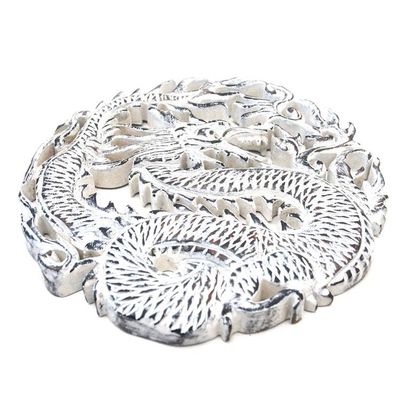 Alternate image for Circular Dragon Suar Wood Wall Relief Panel from Indonesia Antaboga Rage
