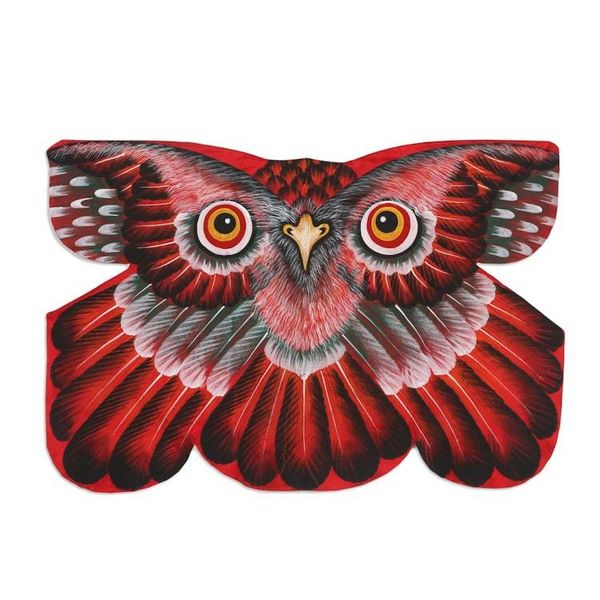 Alternate image for Hand Painted Red Nylon Balinese Owl Kite Crimson Owl