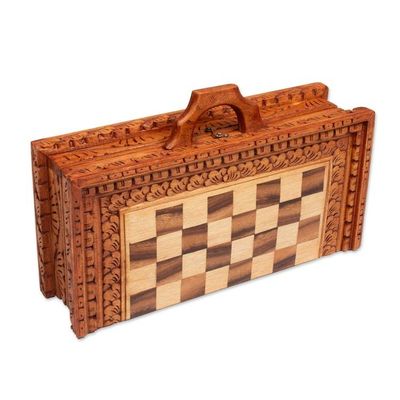 Alternate image for Balinese Chess Set Hand-Carved from Suar and Crocodile Wood Balinese Traditions