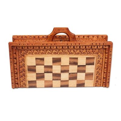 Alternate image for Balinese Chess Set Hand-Carved from Suar and Crocodile Wood Balinese Traditions