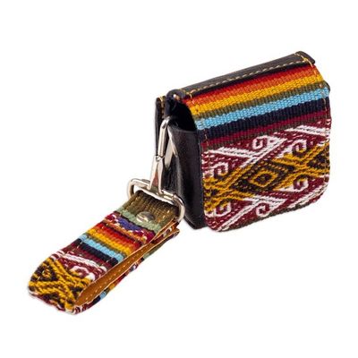 Alternate image for Artisan Crafted Leather Earbud Headphone Holder from Peru Incan Audio