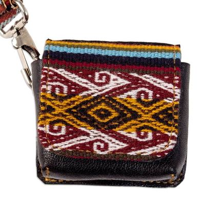 Alternate image for Artisan Crafted Leather Earbud Headphone Holder from Peru Incan Audio