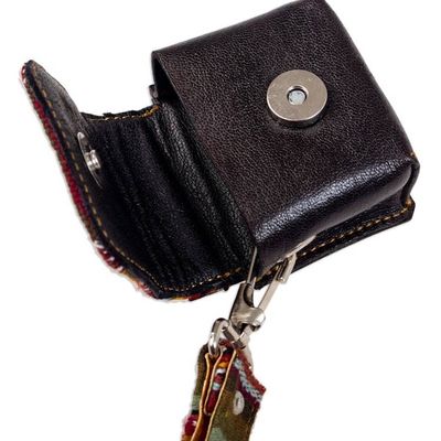 Alternate image for Artisan Crafted Leather Earbud Headphone Holder from Peru Incan Audio