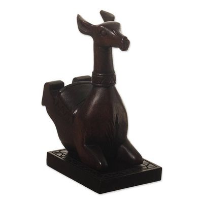 Alternate image for Hand-carved Vicua Wood Phone Holder From Peru Andes Vicua