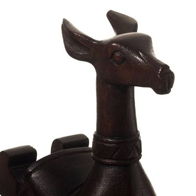 Alternate image for Hand-carved Vicua Wood Phone Holder From Peru Andes Vicua