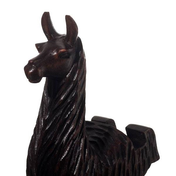 Alternate image for Hand-carved Llama Wood Phone Holder From Peru Prancing Llama