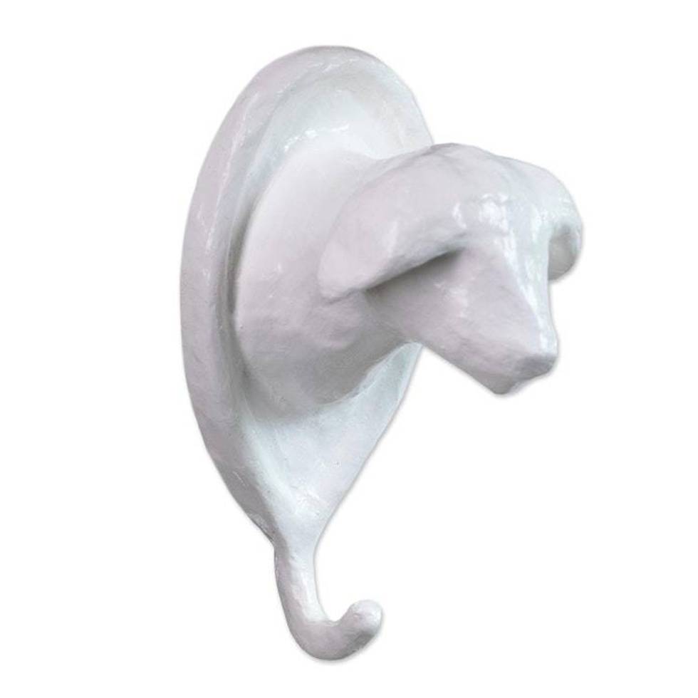 Dog Motif Papier Mache Wall Hook 'Dalma'
