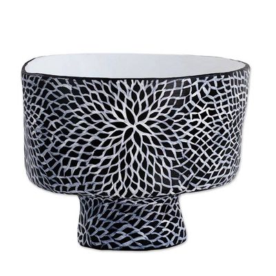 Alternate image for Hand Painted Papier Mache Decorative Bowl Dahlia