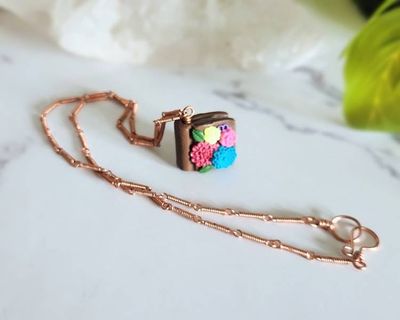 Alternate image for Flower Book Copper Necklace