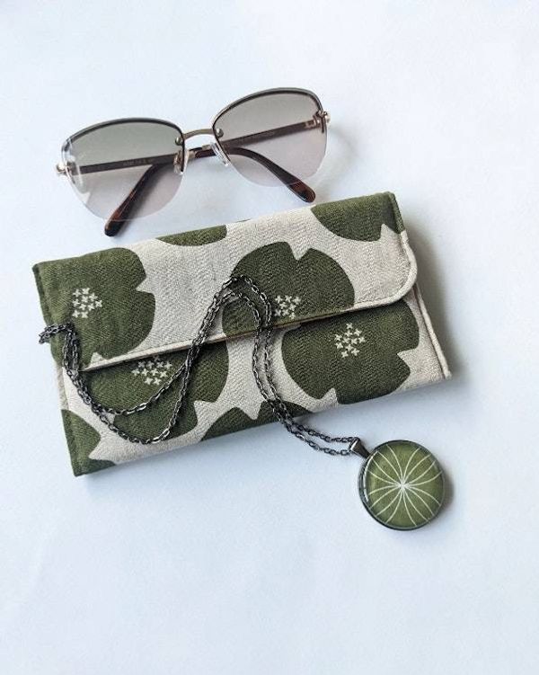 Alternate image for Necklace - Lime Green Floral Cotton Print