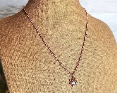 Alternate image for Labradorite Star Copper Wire Wrapped Necklace