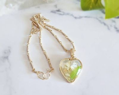 Alternate image for Phlox & Fern Gold-colored Sterling Silver Wire Wrapped Necklace