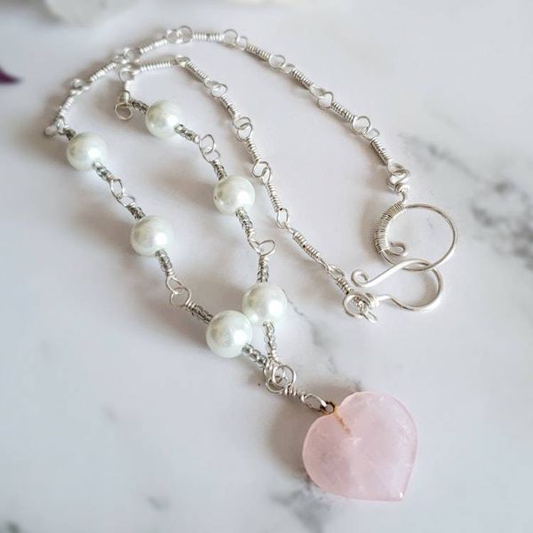 Alternate image for Rose Quartz Sterling Silver Necklace