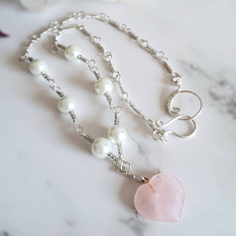 Rose Quartz Sterling Silver Necklace