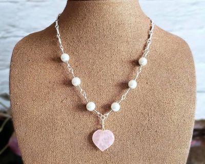 Alternate image for Rose Quartz Sterling Silver Necklace