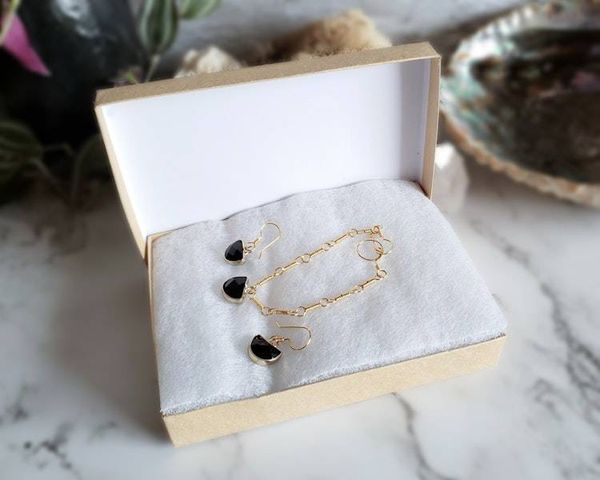 Alternate image for Black Onyx Gold-Colored Sterling Silver Jewelry Set