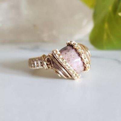 Alternate image for Rhodonite and Gold-Colored Sterling Silver Ring