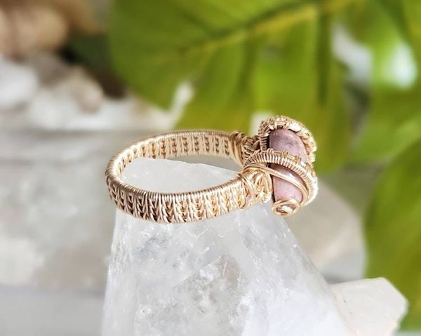 Alternate image for Rhodonite and Gold-Colored Sterling Silver Ring
