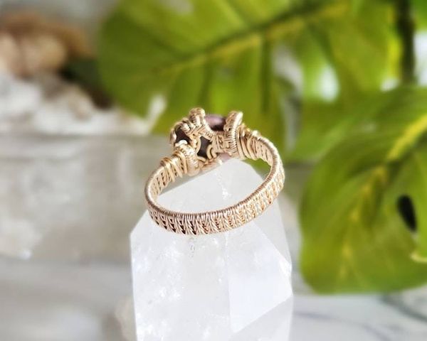 Alternate image for Rhodonite and Gold-Colored Sterling Silver Ring