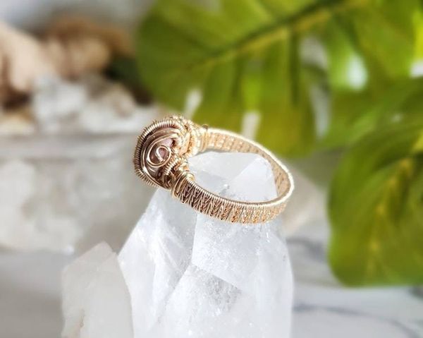 Alternate image for Rhodonite and Gold-Colored Sterling Silver Ring